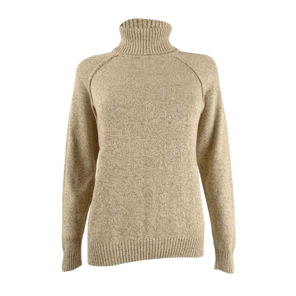 Karen Scott Women's Petite Cotton Turtleneck Sweater (PXS, Chestnut Marble)